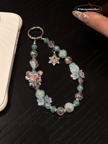 Tulip Butterfly Snowflake Beaded Phone Charm
