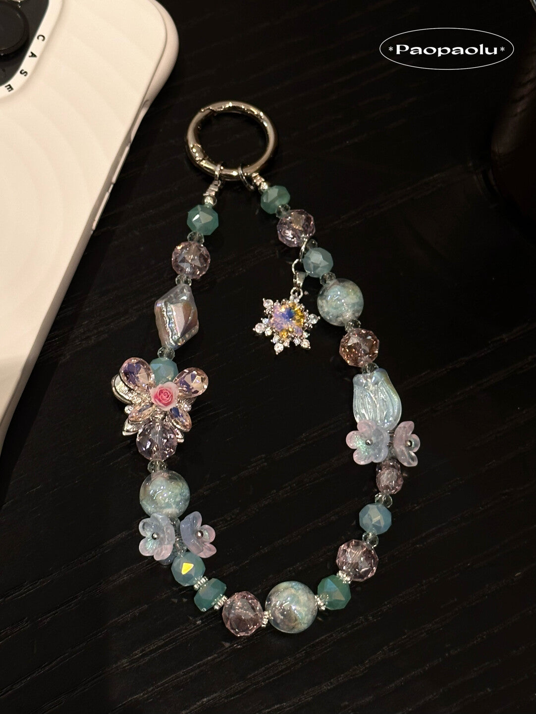 Tulip Butterfly Snowflake Beaded Phone Charm