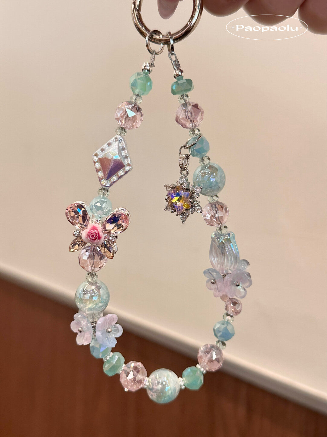 Tulip Butterfly Snowflake Beaded Phone Charm