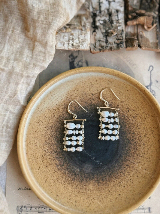 Twilight Clouds Freshwater Pearl Earrings