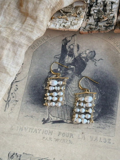 Twilight Clouds Freshwater Pearl Earrings