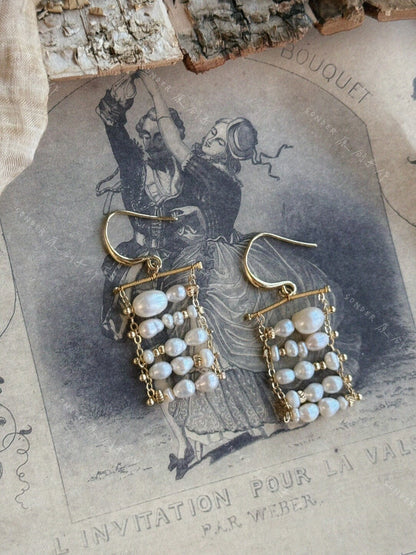 Twilight Clouds Freshwater Pearl Earrings