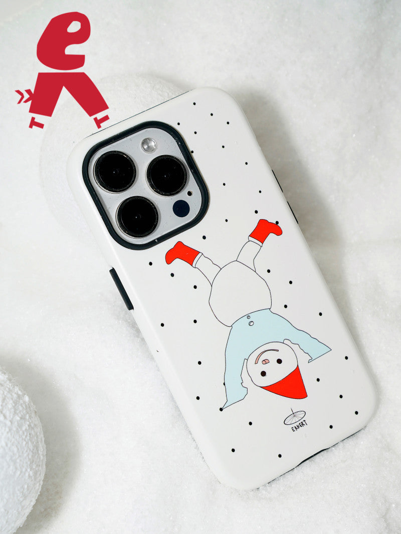 Upside Down Snowman Double Layer Phone Case