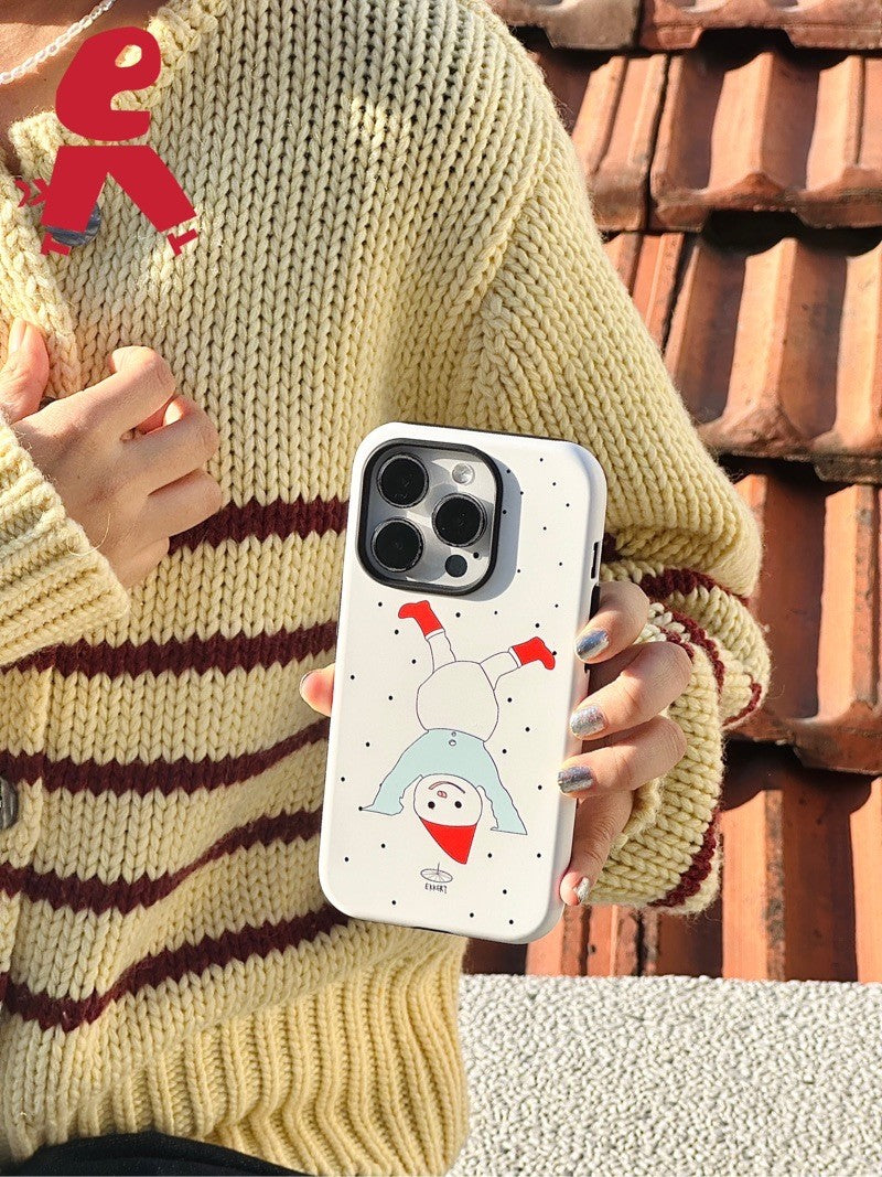 Upside Down Snowman Double Layer Phone Case