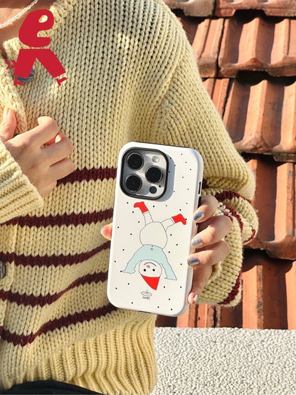 Upside Down Snowman Double Layer Phone Case