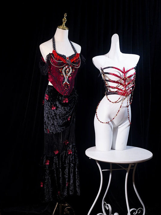 Vampire Countess Rib Cage Corset Mermaid Dress