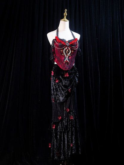 Vampire Countess Rib Cage Corset Mermaid Dress