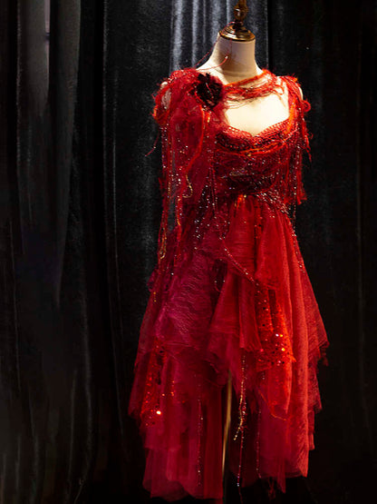 Vampire Princess Beaded Tassel Dress