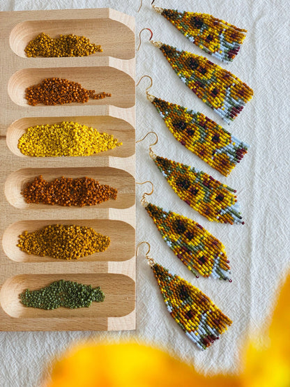 Van Gogh's Sunflowers MIYUKI Beaded Earrings