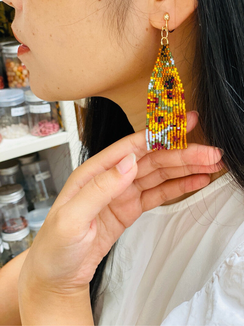 Van Gogh's Sunflowers MIYUKI Beaded Earrings