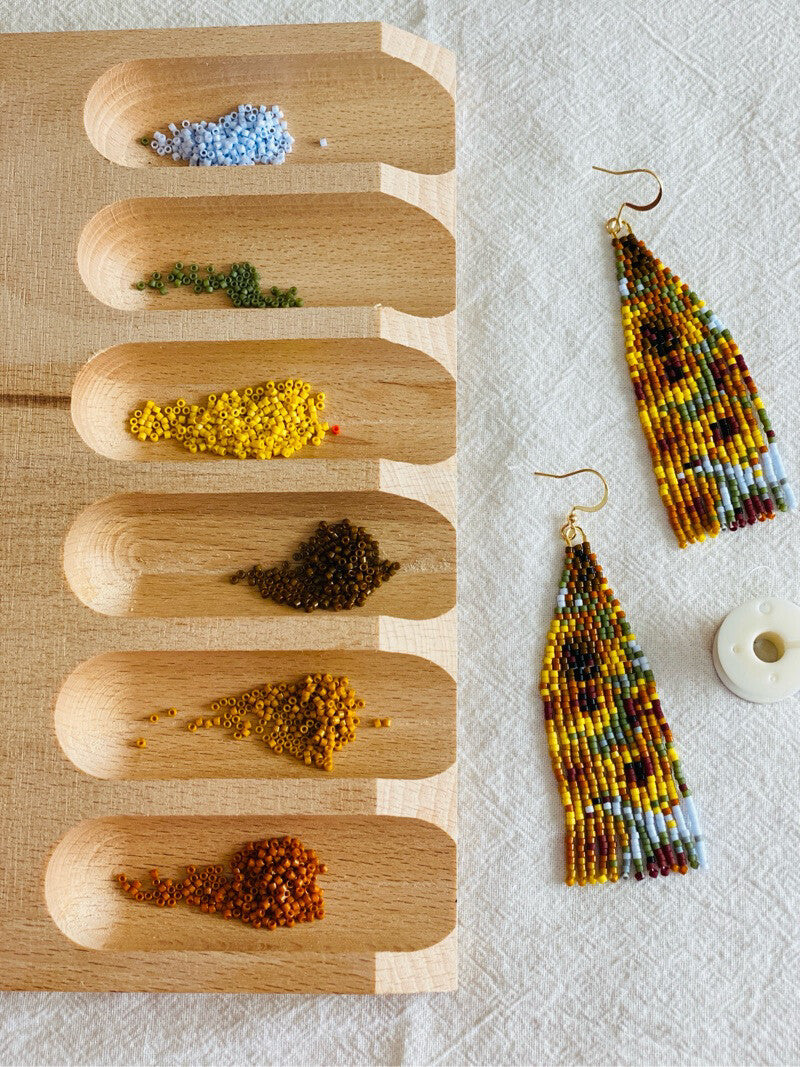 Van Gogh's Sunflowers MIYUKI Beaded Earrings