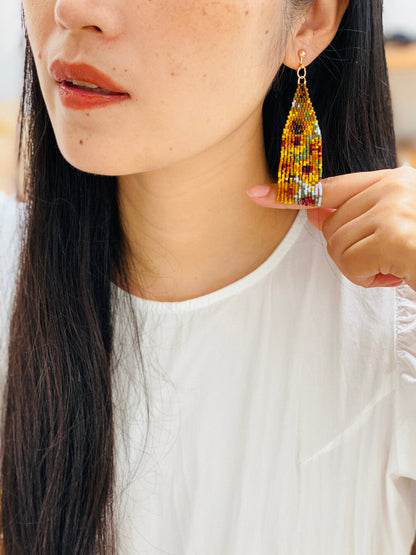 Van Gogh's Sunflowers MIYUKI Beaded Earrings