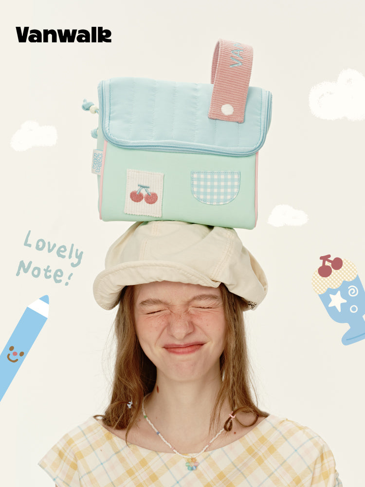 Vanwalk Cherry House Portable Makeup Pouch | Bag | Three Fleas