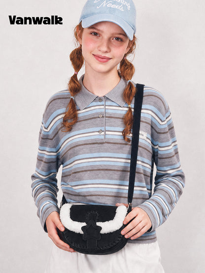 Vanwalk Cocoapie Retro Plush Crescent Bag