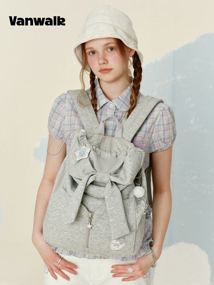 Vanwalk Gulugulu Bow Flap Drawstring Backpack