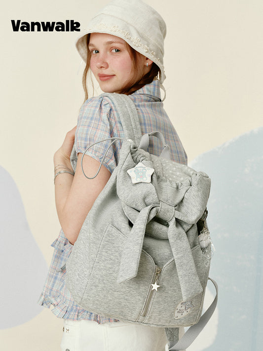 Vanwalk Gulugulu Bow Flap Drawstring Backpack