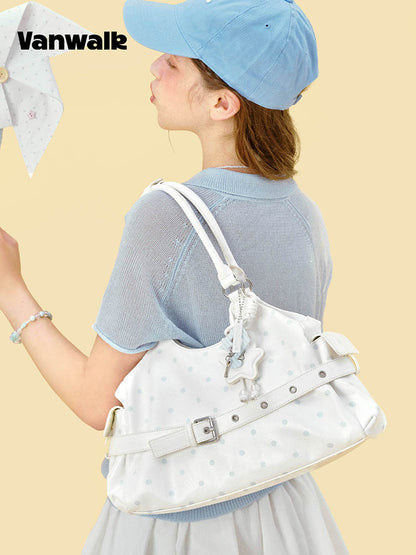 Vanwalk Gulugulu Polka Dots Moto Shoulder Bag