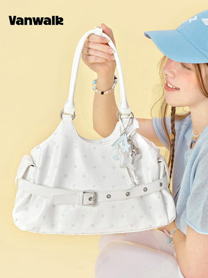 Vanwalk Gulugulu Polka Dots Moto Shoulder Bag