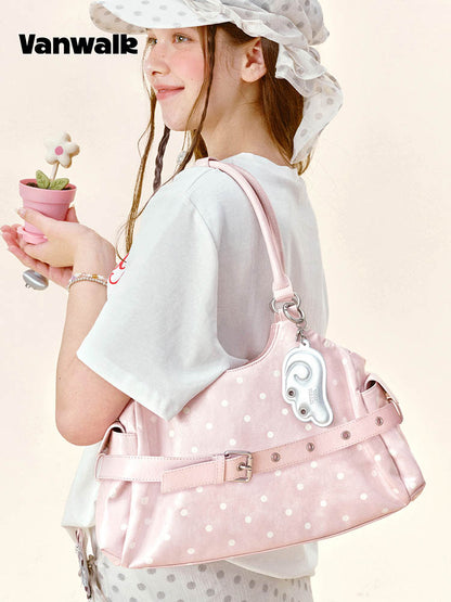 Vanwalk Gulugulu Polka Dots Moto Shoulder Bag