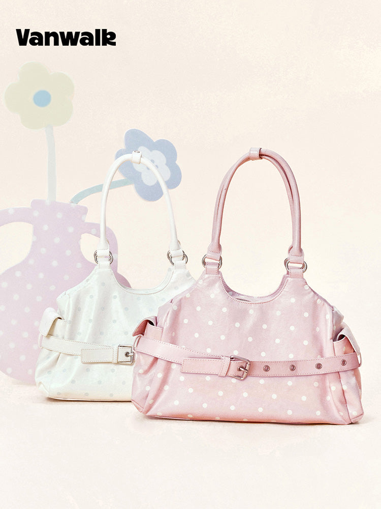 Vanwalk Gulugulu Polka Dots Moto Shoulder Bag