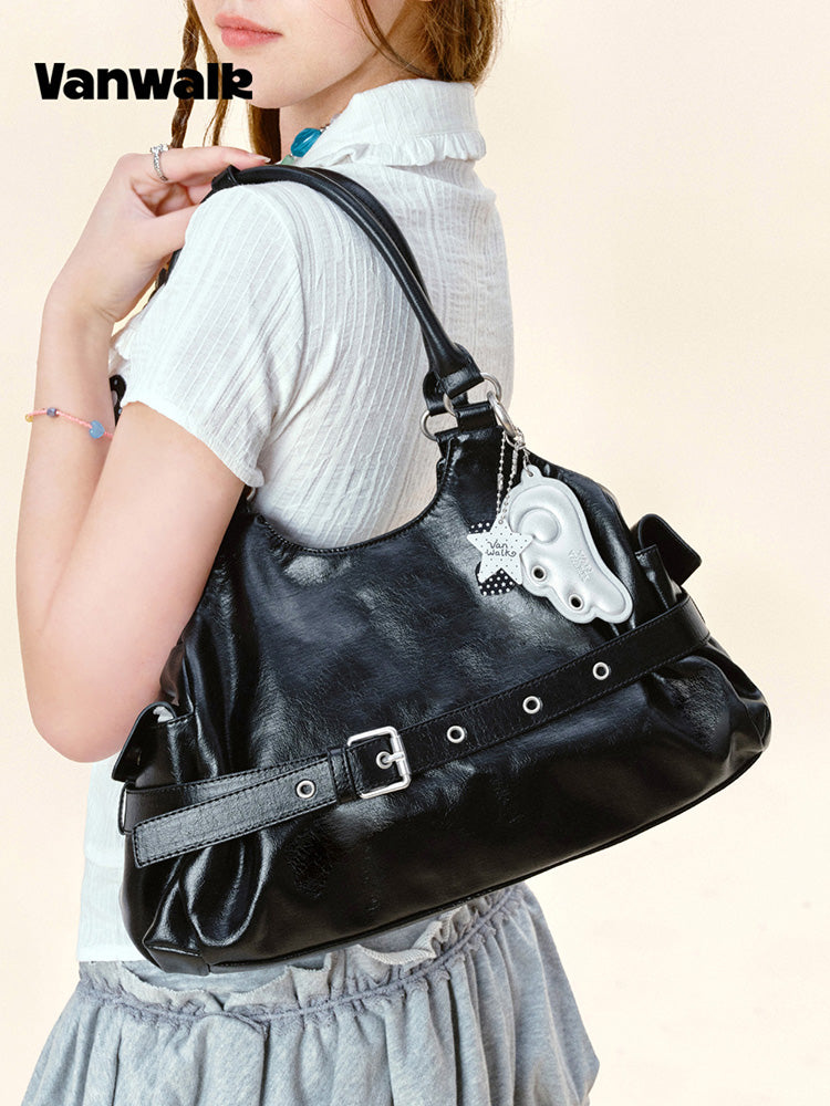 Vanwalk Gulugulu Polka Dots Moto Shoulder Bag