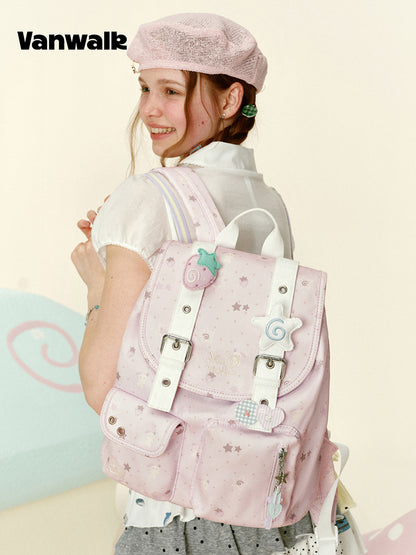 Vanwalk Gulugulu Strawberry Yogurt Drawstring Backpack