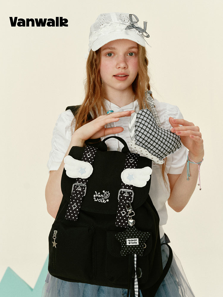 Vanwalk Gulugulu Strawberry Yogurt Drawstring Backpack