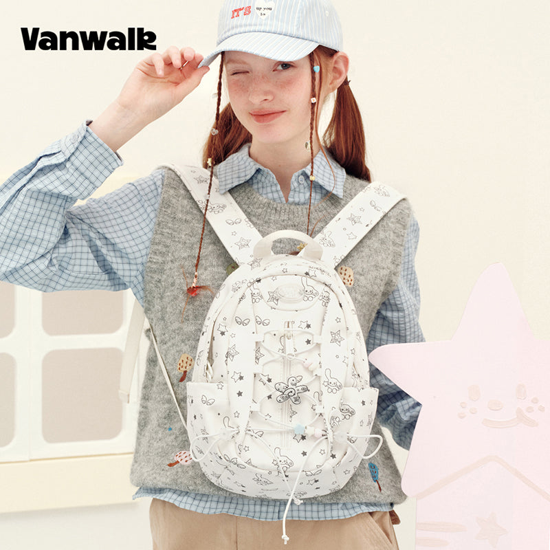 Vanwalk Journal House Drawstring Cartoon Small Backpack