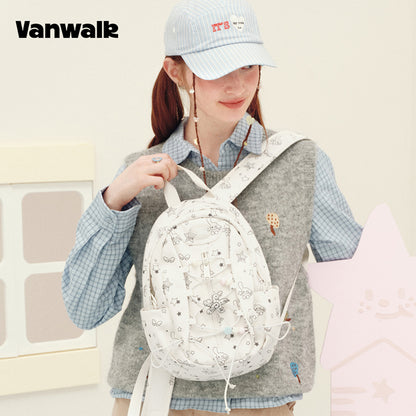 Vanwalk Journal House Drawstring Cartoon Small Backpack