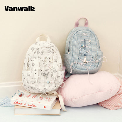 Vanwalk Journal House Drawstring Cartoon Small Backpack