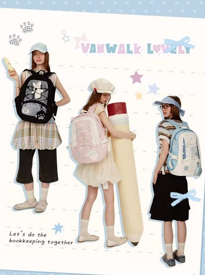 Vanwalk Journal House Drawstring Large Backpack | Bag | Three Fleas