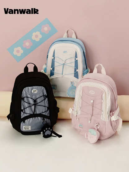 Vanwalk Journal House Drawstring Large Backpack | Bag | Three Fleas