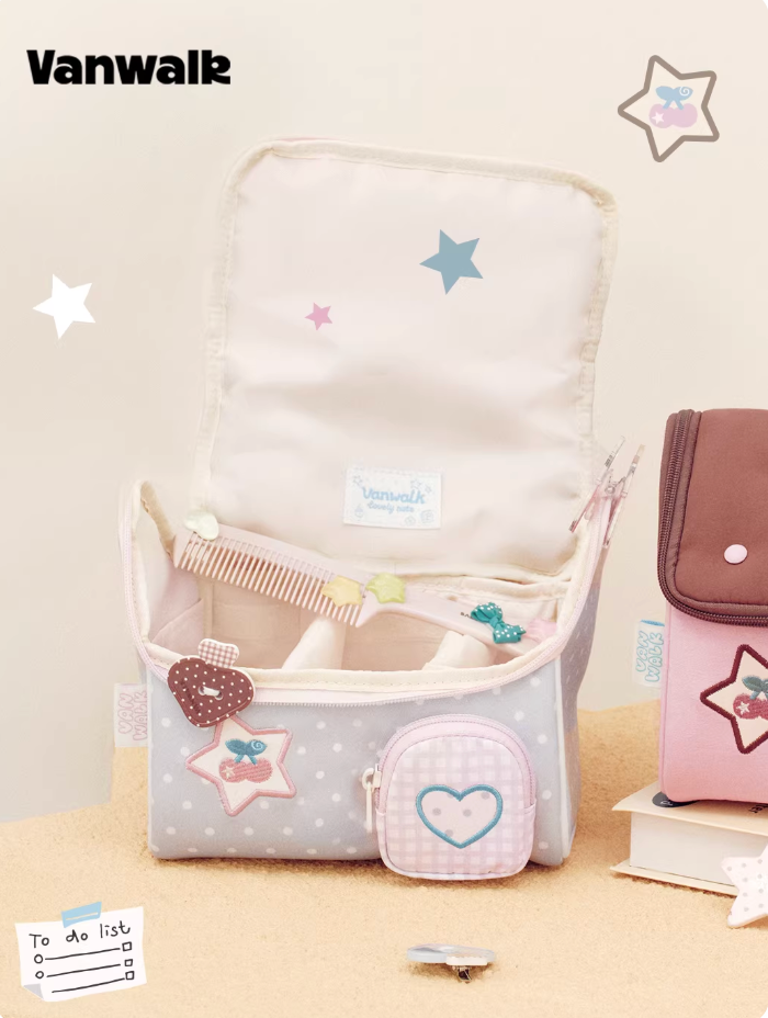 Vanwalk Journal House Portable Makeup Pouch | Bag | Three Fleas
