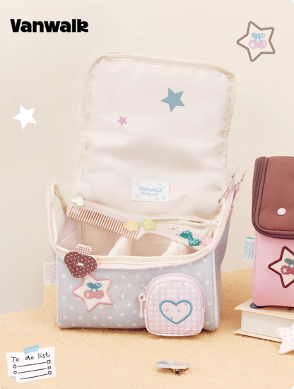 Vanwalk Journal House Portable Makeup Pouch | Bag | Three Fleas