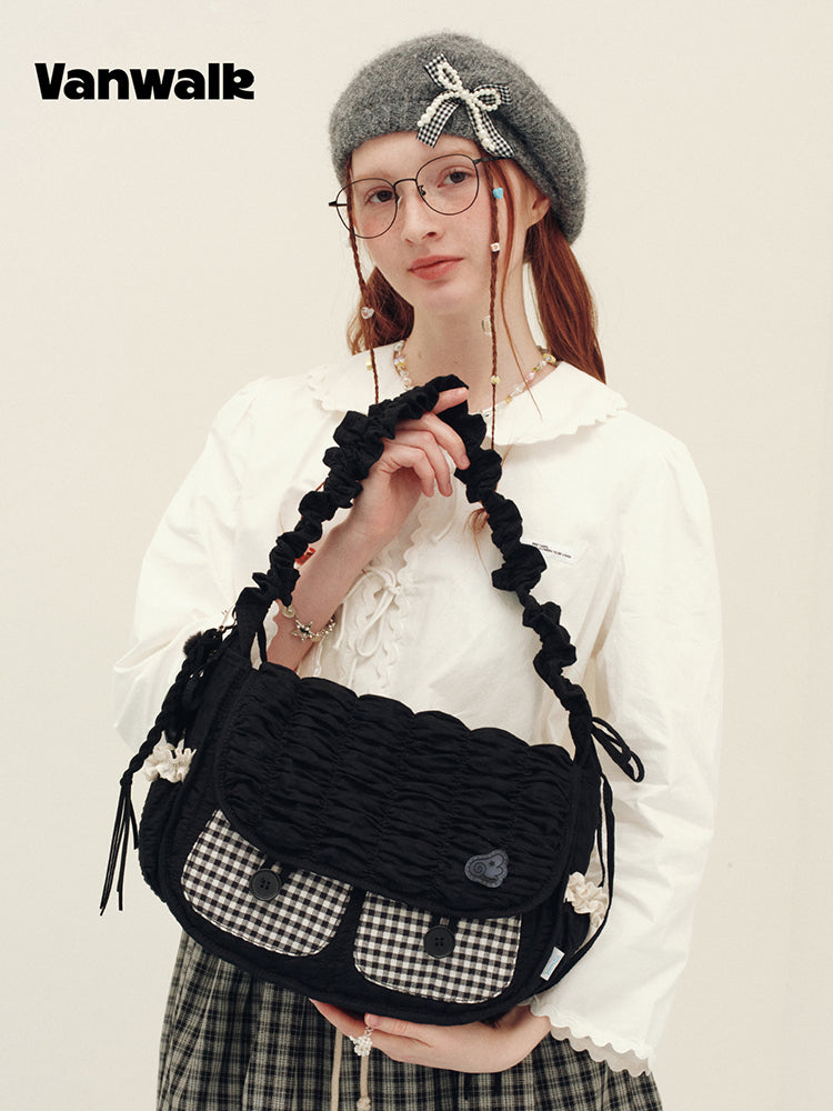 Vanwalk Journal House Ruched Cloud Crossbody Bag