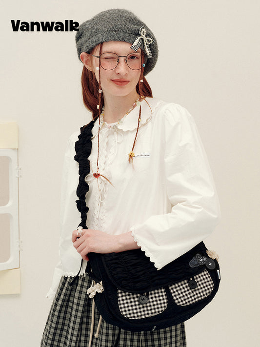 Vanwalk Journal House Ruched Cloud Crossbody Bag