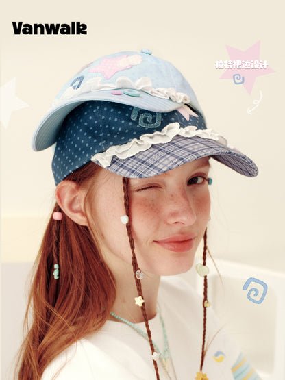 Vanwalk Journal House Sweet Lace Trim Baseball Cap | Hat | Three Fleas