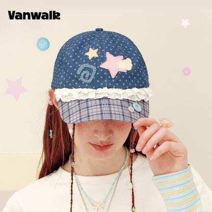Vanwalk Journal House Sweet Lace Trim Baseball Cap | Hat | Three Fleas