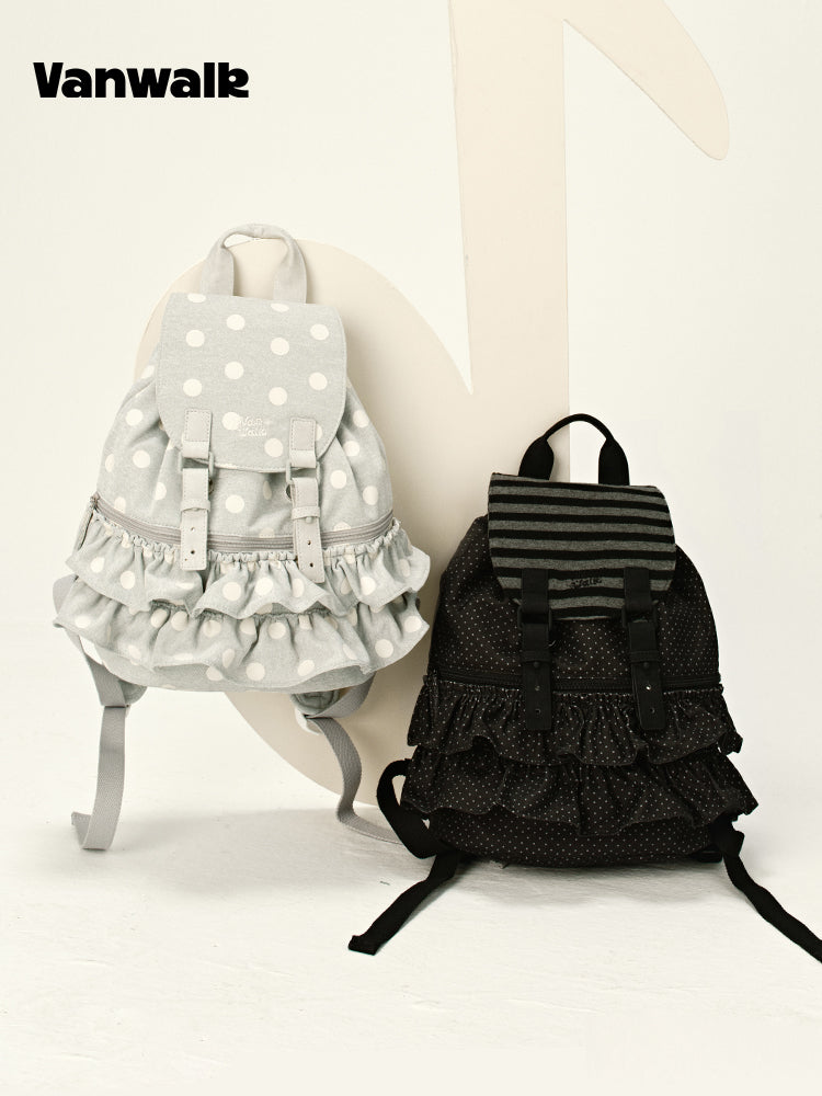 Vanwalk Lace Polka Dot Ballerina Backpack