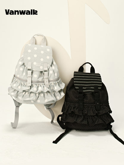 Vanwalk Lace Polka Dot Ballerina Backpack