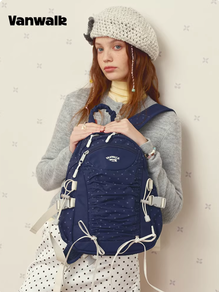 Vanwalk Mochi Series Drawstring Ruched Bow Backpack