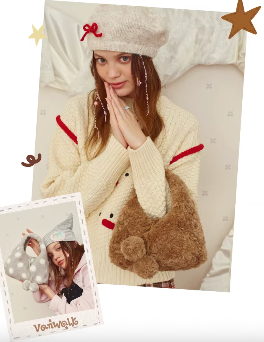 Vanwalk Mochi Series Plush Double-Face Crossbody Bag