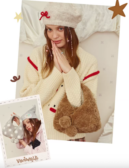 Vanwalk Mochi Series Plush Double-Face Crossbody Bag