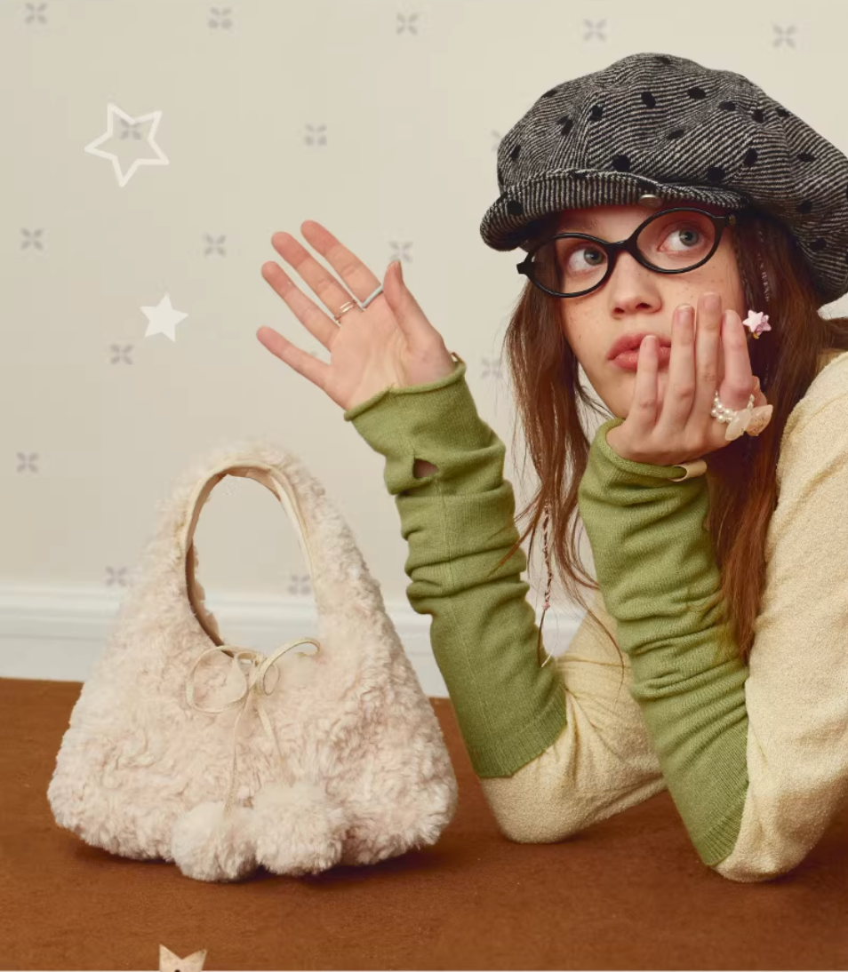 Vanwalk Mochi Series Plush Double-Face Crossbody Bag