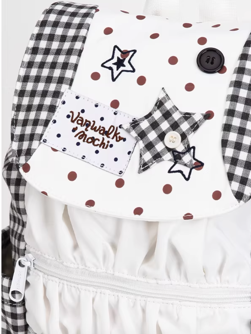 Vanwalk Mochi Series Star Patch Drawstring Ruched Backpack
