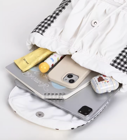 Vanwalk Mochi Series Star Patch Drawstring Ruched Backpack