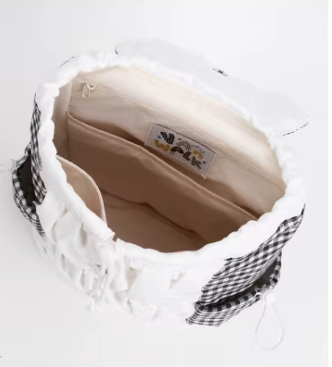 Vanwalk Mochi Series Star Patch Drawstring Ruched Backpack