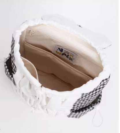 Vanwalk Mochi Series Star Patch Drawstring Ruched Backpack