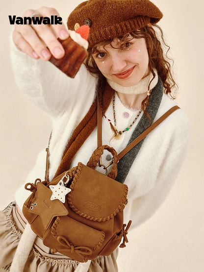 Vanwalk Pinecone Tribe Bowknot Mini Backpack