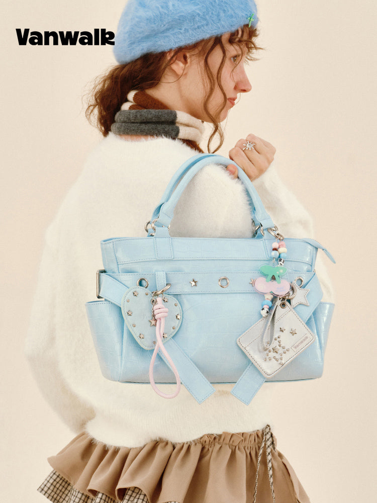 Vanwalk Pinecone Tribe Bowknot Pu Tote Bag | Bag | Three Fleas